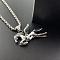 Punk Stainless Steel Flying Horse Pendant Necklaces for Men, Stainless Steel Color