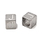 304 Stainless Steel European Beads, Large Hole Beads, Cube with Letter, Letter J, 7x7x7mm, Hole: 5.5mm