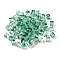 Two Tone Transparent Glass Beads, Cube, Medium Sea Green, 6x6x7mm, Hole: 1.4mm, about 500pcs/bag