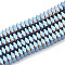Electroplate Non-magnetic Synthetic Hematite Beads Strands, Faceted, Cuboid, Blue Plated, 4x4x2mm, Hole: 1mm, about 188pcs/strand, 15.7 inch