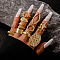 10Pcs Alloy Finger Rings Sets, Golden, Inner Diameter: 16~17mm