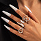 3Pcs Alloy Finger Rings Sets, Platinum, Inner Diameter: 17~18mm
