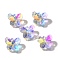 Glass Pendants, Butterfly, AB Color, Faceted, Clear AB, 14.5x18x9mm, Hole: 1.6mm