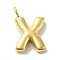 Ion Plating(IP) 304 Stainless Steel Pendants, Real 14K Gold Plated, Balloon Letter Charms, Puff Initial Charms, Letter X, 24x15x5mm, Hole: 4mm