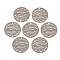 430 Stainless Steel Links connectors, Spray Painted, Etched Metal Embellishments, Flat Round, Tan, 20x0.5mm, Hole: 1.8mm