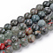 Natural African Bloodstone Beads Strands, Heliotrope Stone Beads, Faceted, Round, 4~4.5mm, Hole: 1mm, about 96pcs/strand, 15.5 inch