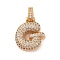 Brass Micro Pave Cubic Zirconia Pendants, Nickel Free, Real 18K Gold Plated, Clear, Letter G, 18.5~24x12.5~25.5x5~5.5mm, Hole: 5x3mm