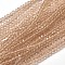 Faceted Rondelle Transparent Glass Beads Strands, BurlyWood, 4x3mm, Hole: 1mm, about 110~115pcs/strand, 39~40cm
