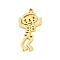 304 Stainless Steel Pendants, Skeleton Charms, Laser Cut, Golden, 27.5x14x1.5mm, Hole: 1.5mm