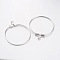 Rack Plating Brass Ring Hoop Earrings, Platinum, 21 Gauge, 30x25~26mm, Hole: 1mm, Pin: 0.7mm