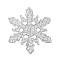 Christmas Themed Acrylic Big Pendants, with Glitter, Snowflake, 53x45.5x2mm, Hole: 1.6mm