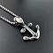 Vintage Stainless Steel Skull Anchor Pendant Necklaces for Men, Stainless Steel Color