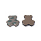 Printed Acrylic Cabochons, Bear with Bowknot, Camel, 25.5x24x5mm