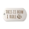 Non-Tarnish 201 Stainless Steel Pendants, Oval with Word This is How I Roll & Football Charms, Stainless Steel Color, 49x28x2mm, Hole: 3mm