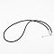 Rubber Cord, For Necklace Making, with Alloy Lobster Clasps, Platinum, Black, 18.1 inch