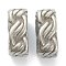304 Stainless Steel Slide Charms/Slider Beads, For Leather Cord Bracelet Making, Oval, Textured, Antique Silver, 11.5x6.5x5mm, Inner Diameter: 9x3.5mm
