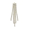 Alloy with Rhinestone Cup Chains Tassel Pendants, Golden, 68x10.5mm, Hole: 1.6mm