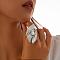Vintage Metal Pearl Adjustable Finger Rings for Women, Sliver, Nuggets