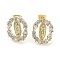 Brass Micro Pave Cubic Zirconia Stud Earrings for Women, Virgin Mary, Real 18K Gold Plated, 13.5x11.5mm