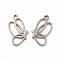 Non-Tarnish 201 Stainless Steel Pendants, Hollow Out Butterfly Charms, Stainless Steel Color, 16.5x9.5x1mm, Hole: 1mm