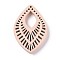 Laser Cut Wood Pendants, Dyed, Leaf, for DIY Earring Making, Antique White, 34.5x23.5x3.5mm, Hole: 1.2mm