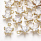 Brass Cubic Zirconia Charms, Cadmium Free & Nickel Free & Lead Free, Star, Clear, Real 18K Gold Plated, 11x8.5x5mm, Hole: 1.5mm