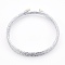3-Loop Magnetic Cord Wrap Bracelets, Silver, 20.15 inch(51.2cm), 2mm