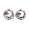 Brass Micro Pave Cubic Zirconia Charms, Cadmium Free & Nickel Free & Lead Free, with Shell, Moon with Flower, Platinum, 13x13x5.5mm, Hole: 1.5mm