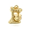 Brass Pendants, Stand Mixer Charms, with Jump Ring, Long-Lasting Plated, Lead Free & Cadmium Free, Real 18K Gold Plated, 14x10x6mm