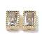 Brass with Cubic Zirconia Beads, Cadmium Free & Nickel Free & Lead Free, Real 18K Gold Plated, Rectangle, Clear, 7x5x3.5mm, Hole: 0.6mm & 1mm
