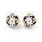 Handmade Indonesia Beads, with Alloy, Resin and ABS Plastic, Bicone with Flower, Golden, White, 18.5x17.5mm, Hole: 1.7mm