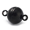 Ion Plating(IP) 304 Stainless Steel Magnetic Clasps with Loops, Black, 13.5x8mm, Hole: 1mm