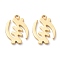 Brass Pendants, Long-Lasting Plated, Adinkra Symbols GYE NYAME, Real 18K Gold Plated, 19x12.5x1.2mm, Hole: 1.5mm