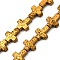 Electroplated Natural Lava Rock Beads Strands, Cross, Golden Plated, 10x8x4~4.5mm, Hole: 0.8~1mm, about 38pcs/strand, 31.10''(79cm)