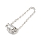 Rack Plating Brass Magnetic Clasps, with Chains, Long-Lasting Plated, Lead Free & Cadmium Free, Round, Platinum, 78mm