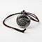 Alloy Quartz Pocket Watches, with Wool Cord, Antique Silver, 31.1 inch 