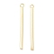 304 Stainless Steel Pendants, Bar Charm, Real 24K Gold Plated, 33x2x2mm, Hole: 1.6mm