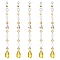 Glass Teardrop Window Hanging Suncatchers, Alloy Bee/Honeycomb & Glass Octagon Link Pendants Decorations Ornaments, Mixed Color, 283mm, Hole: 7mm