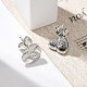 Серьги-гвоздики из латуни с микропаве из прозрачного кубического циркония EJEW-K299-01P-N-3