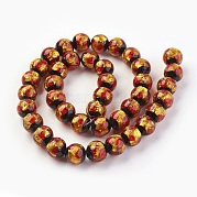 Ручная серебряная фольга стеклянные бусины Lampwork LAMP-P051-G06-10mm