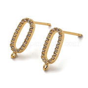 Латунные серьги-гвоздики из циркония KK-P285-06G