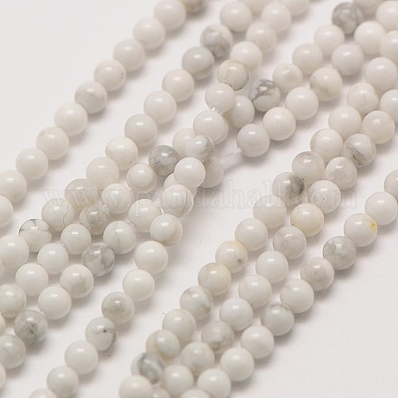 Естественно Howlite круглый шарик нити X-G-A130-2mm-L02-1