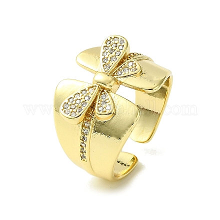 Открытые манжеты из латуни с микропаве кубический цирконий RJEW-K256-26G-1