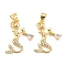 Brass Micro Pave Clear Cubic Zirconia Pendants, Cadmium Free & Nickel Free & Lead Free, Mermaid Charms, Real 18K Gold Plated, 21.5x13x3mm, Hole: 5x3.2mm