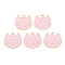 Alloy Enamel Pendants, Cadmium Free & Lead Free, Light Gold, Cat, Pink, 16x17x1.5mm, Hole: 1.6mm