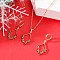 Christmas Alloy Micro Pave Cubic Zirconia Pendant Necklaces & Hoop Earrings Sets, Rhombus, Golden, 400mm & 40x16mm