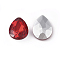 Glass Pointed Back Rhinestone, Back Plated, Faceted, Teardrop, Red, 18x13x6mm