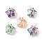 Wire Wrapped Electroplate Glass Charms, Star, Silver, 15~16x13x7~7.5mm, Hole: 1.5~2mm