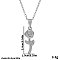 Stainless Steel Flower Pendant Necklaces for Women, Silver, 17.72 inch(45cm)