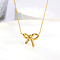 Stainless Steel Bowknot Pendant Necklaces for Women, Cable Chains